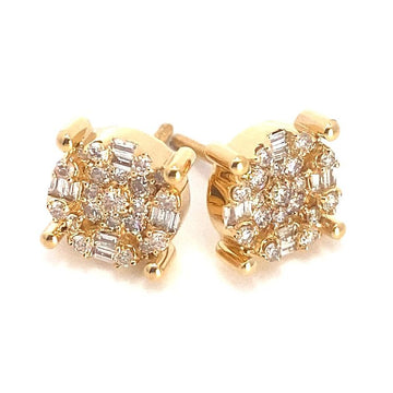 10K Baguette Style Earring