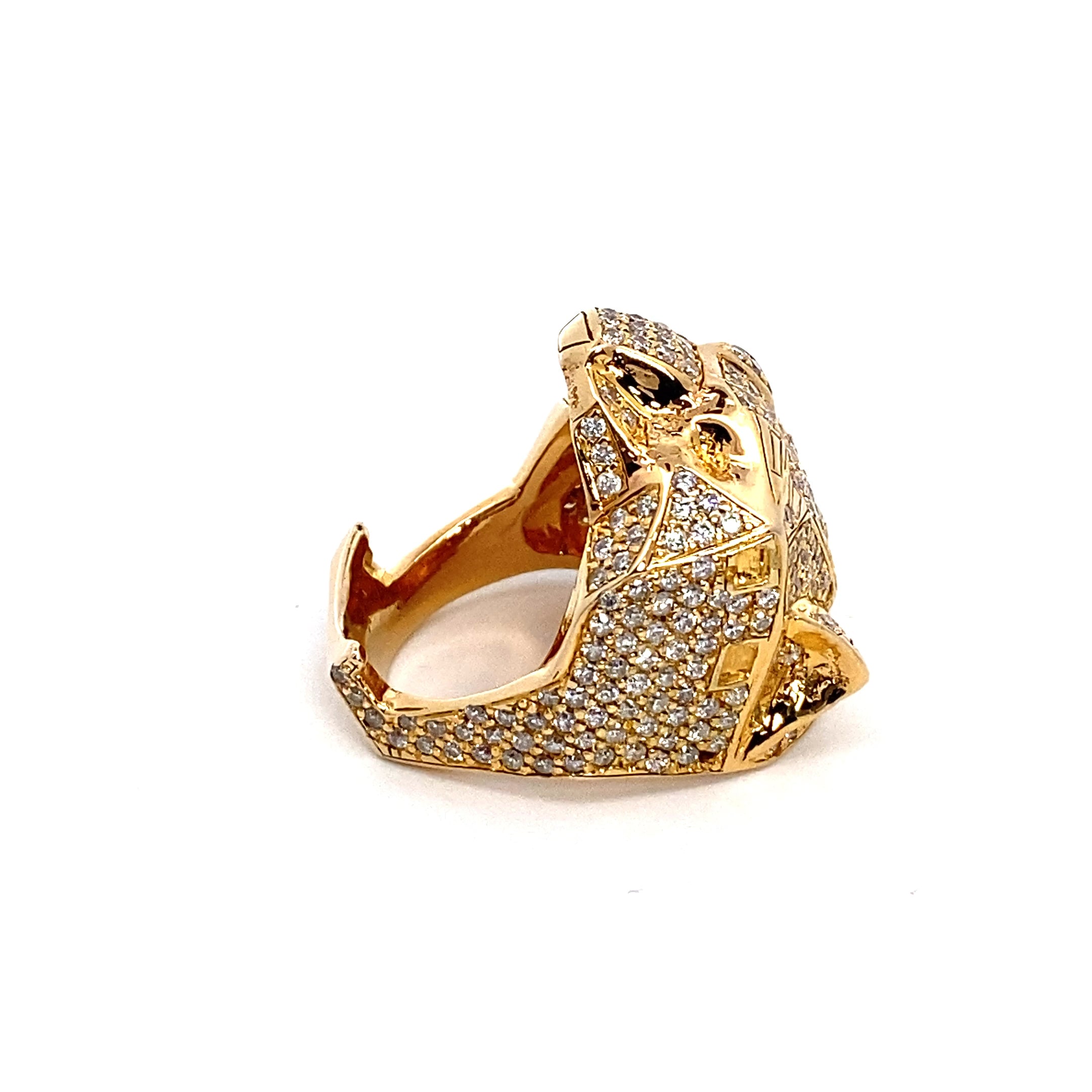 10K – Yellow Gold – Panther Head Diamond Ring