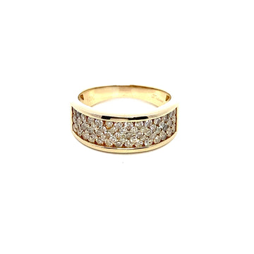10K – Yellow Gold – Honeycomb Set Diamond ring