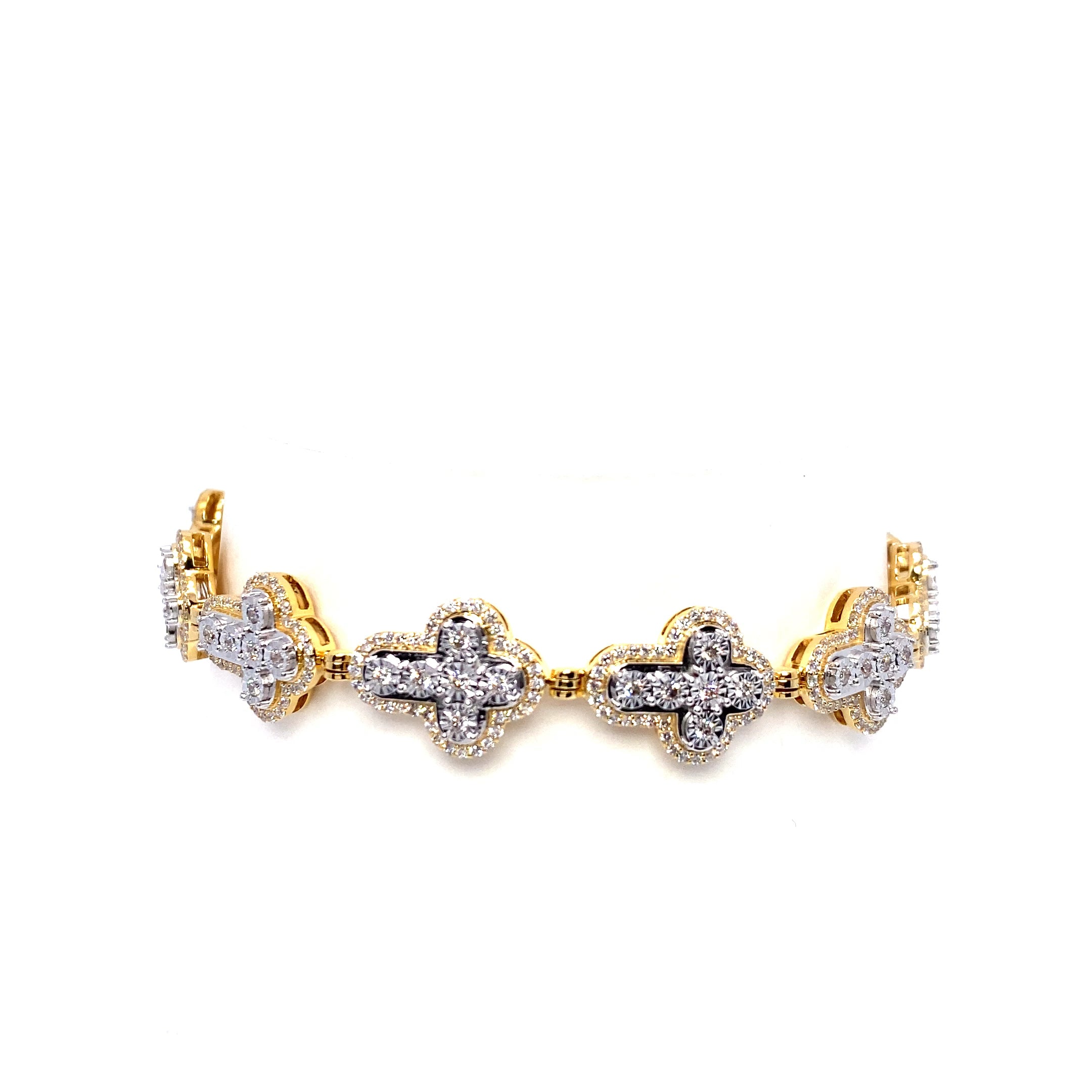 10K Yellow Gold Ladies Cross Bracelet