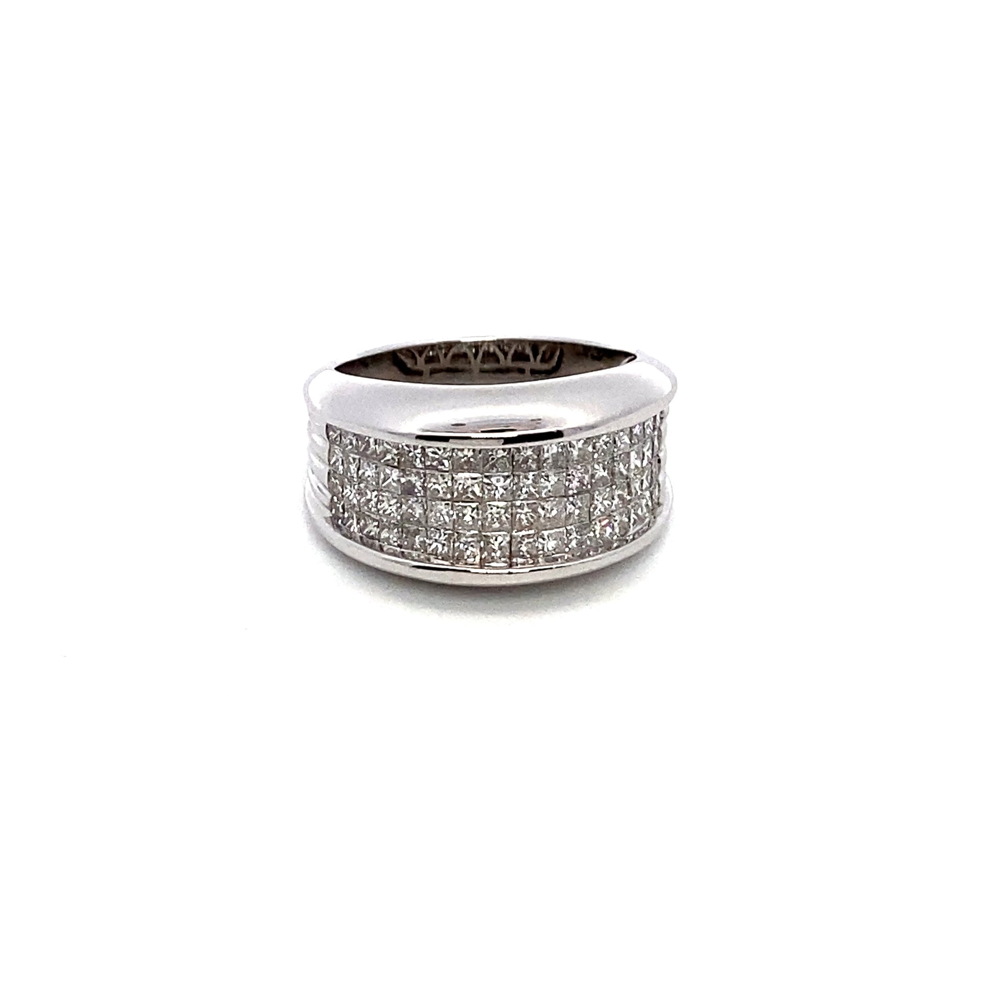 14k – White Gold – Invisible Channel Set Diamond Ring