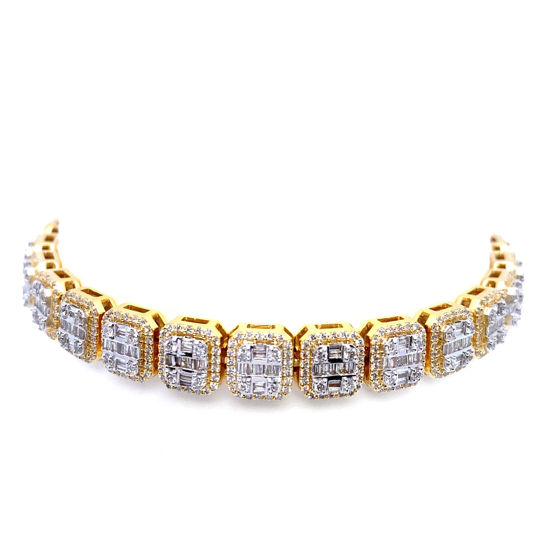 10K Yellow Gold Baguette Diamond Bracelet