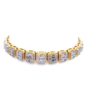 10K Yellow Gold Baguette Diamond Bracelet