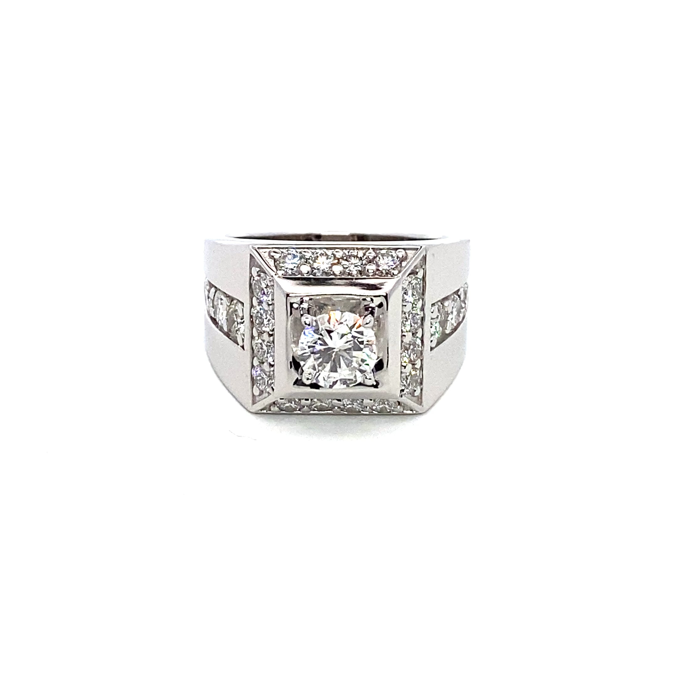 10K – White Gold – Center Stone Diamond Ring
