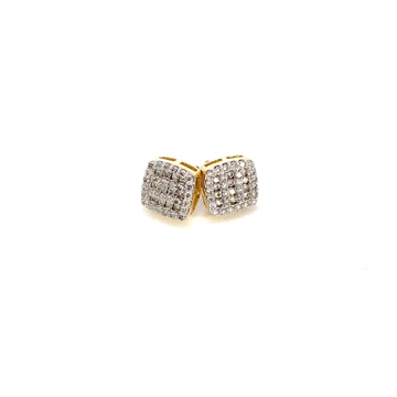 10K Yellow Gold Invisible Block Earring