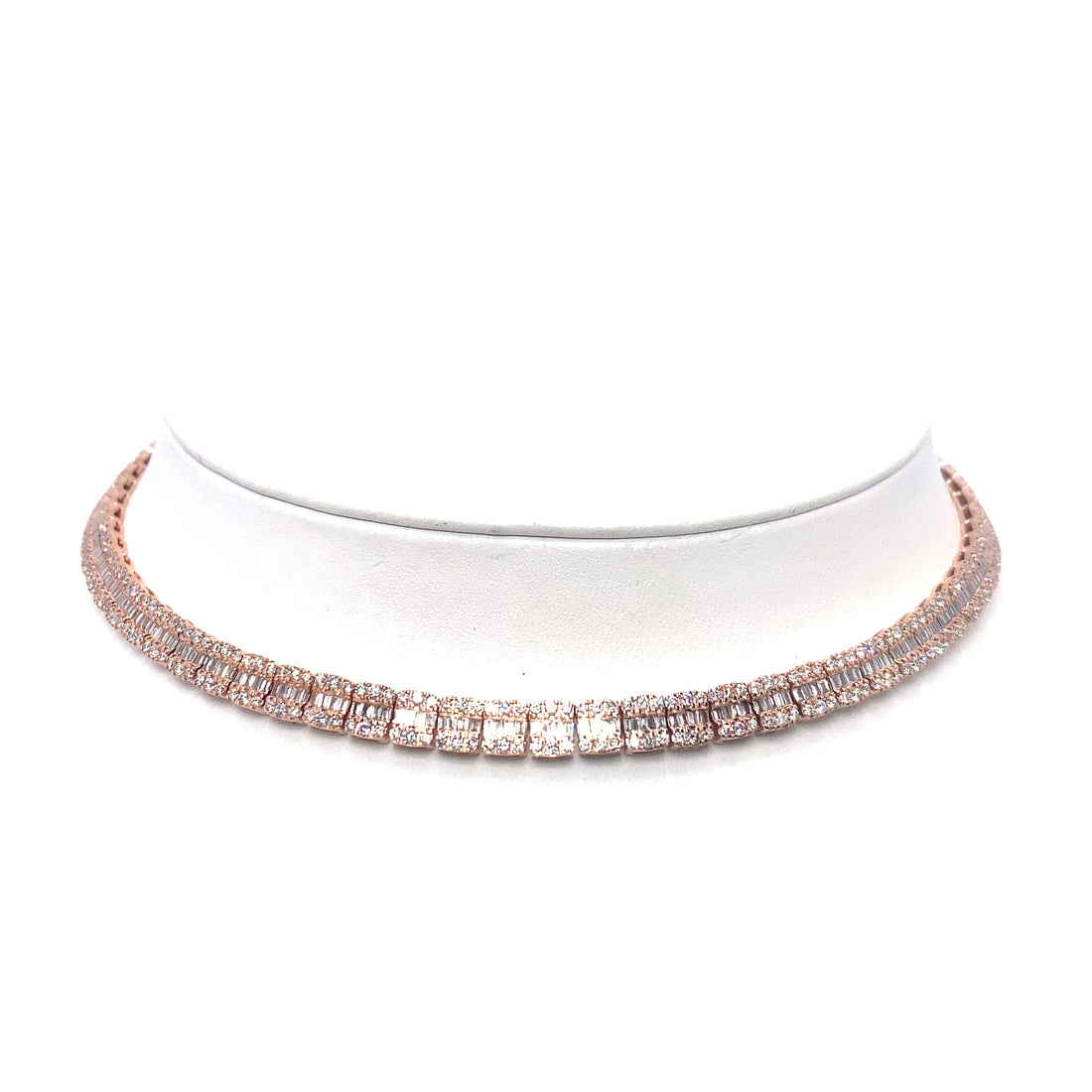 10K Rose Gold Baguette Tennis Chain