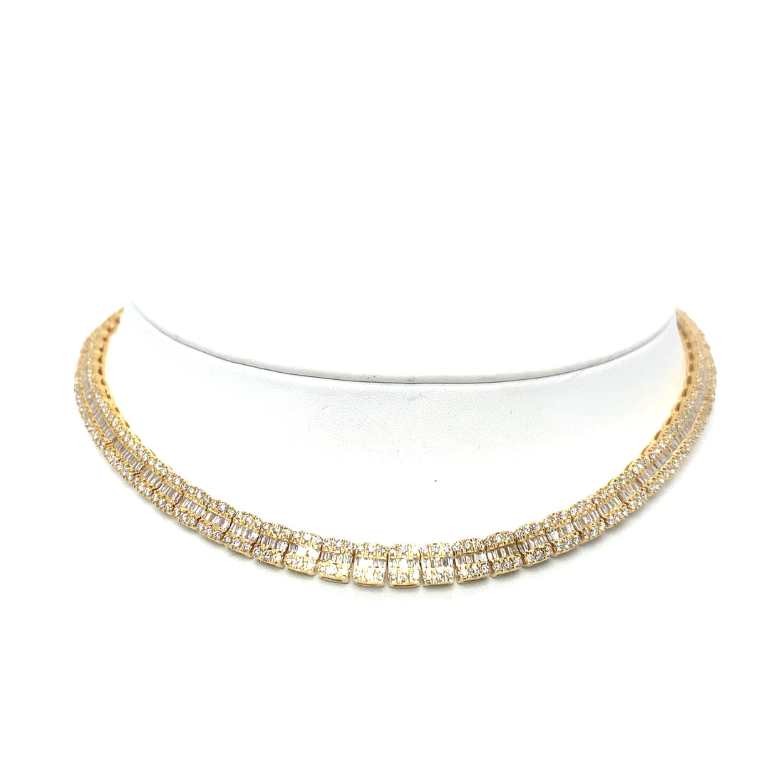 10K Yellow Gold Baguette Tennis Chain
