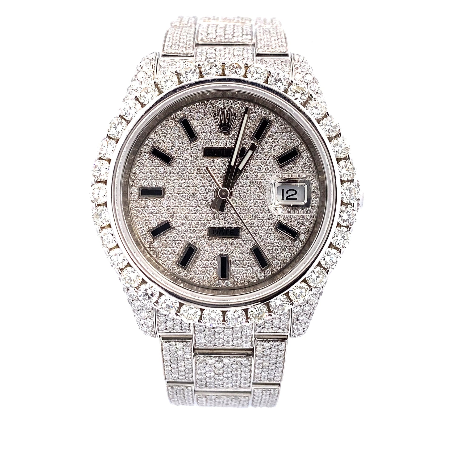 34 mm – Pave Diamond Index Dial – Fully Iced