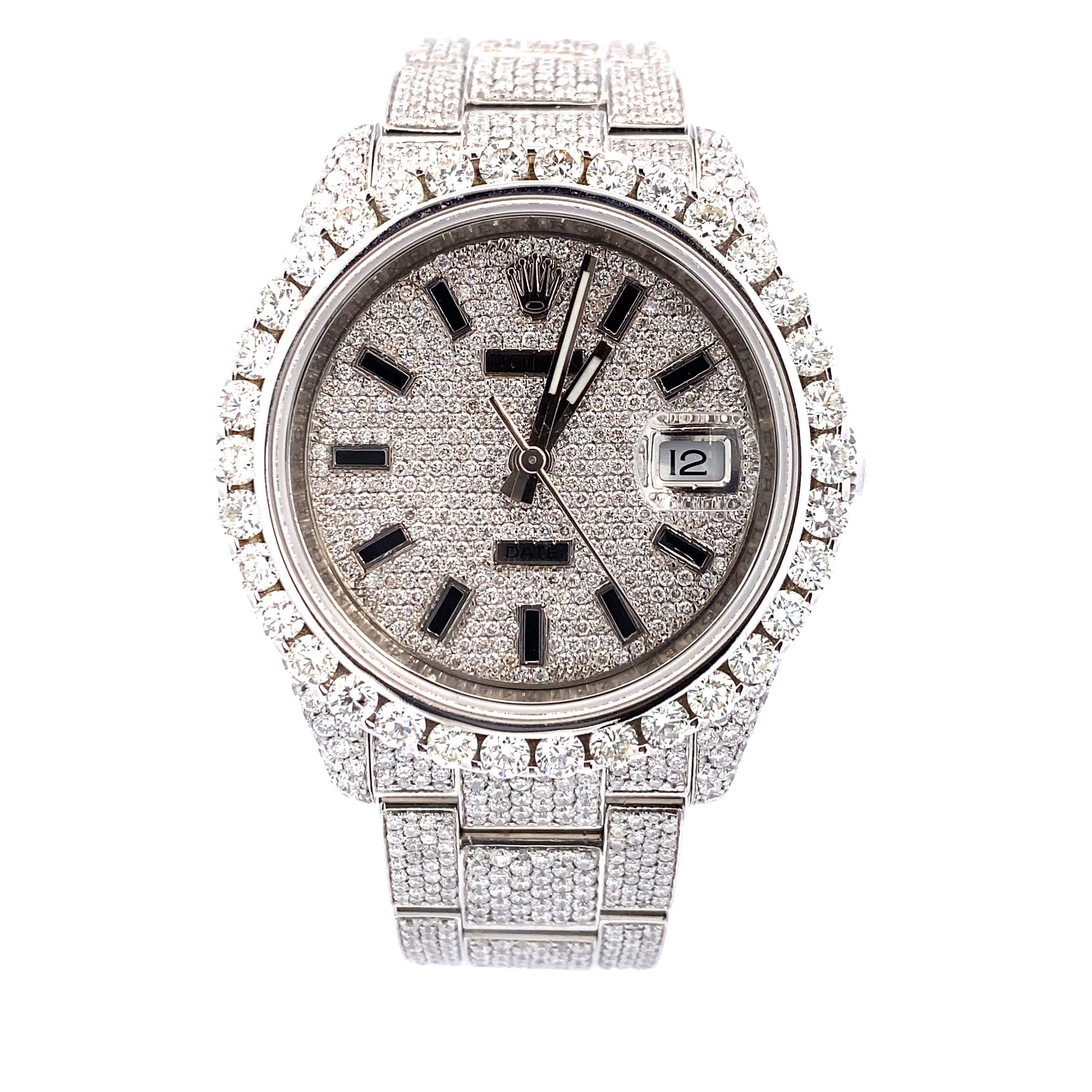 34 mm – Pave Diamond Index Dial – Fully Iced