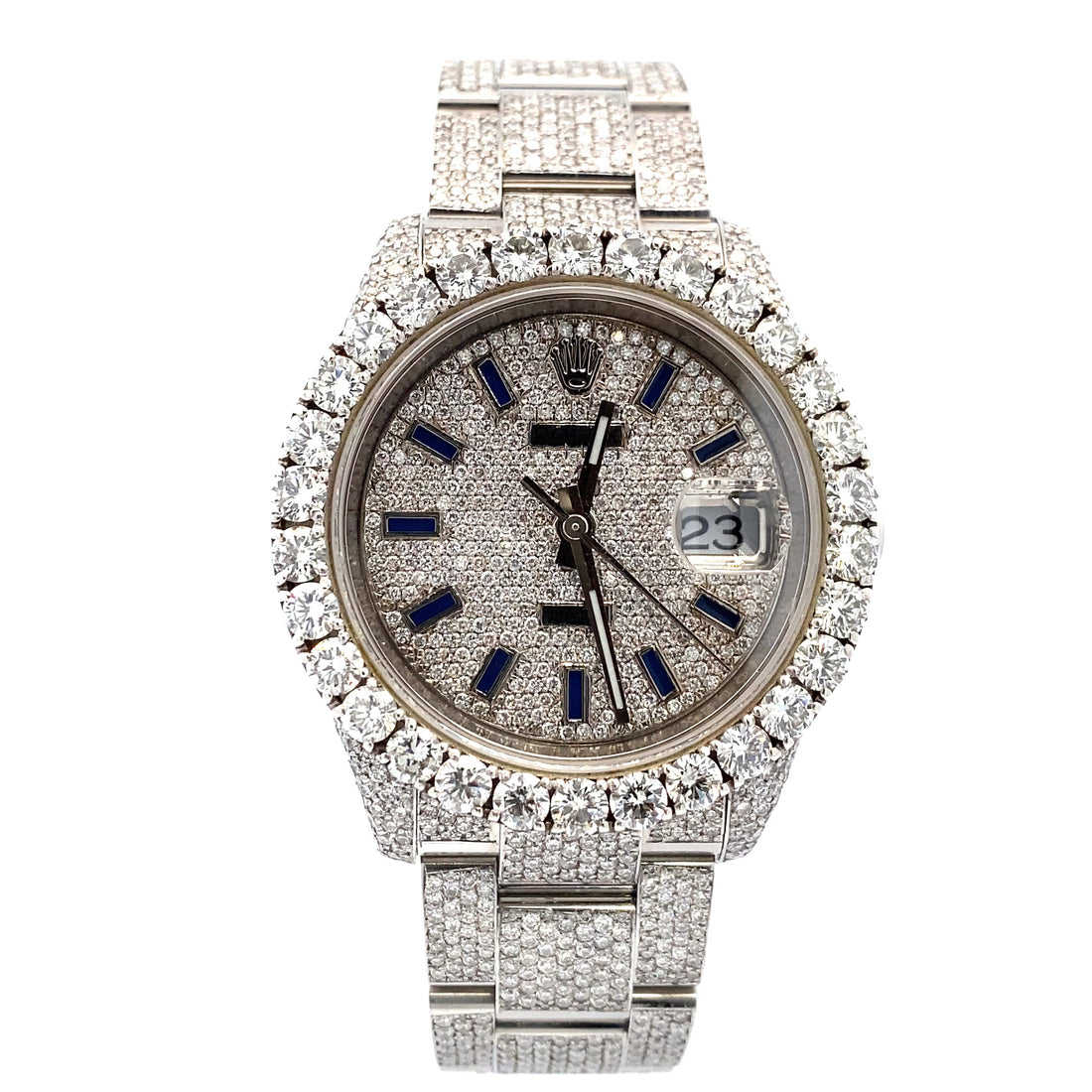 34 mm Date – Pave Diamond Index Dial – Fully Iced