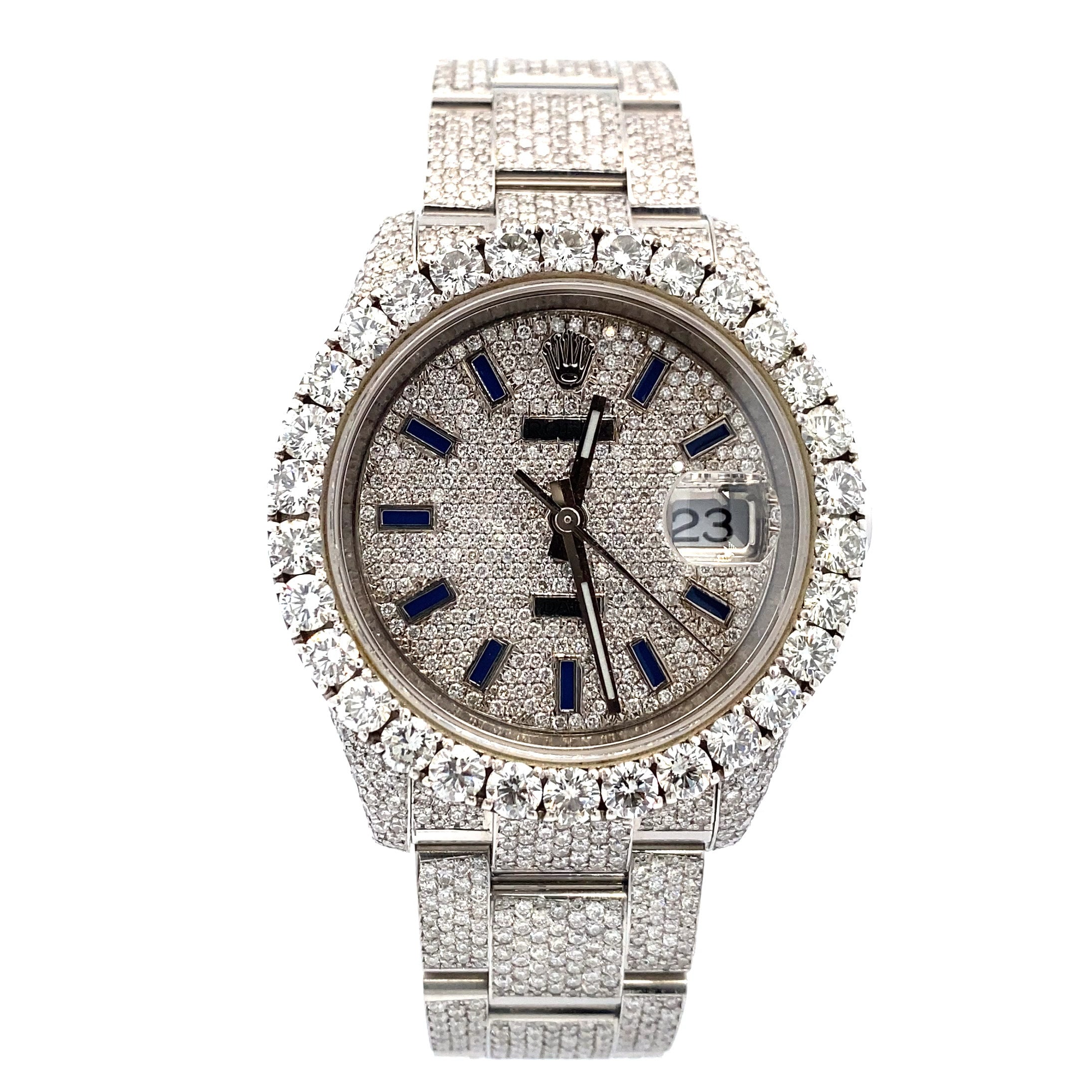 34 mm Date – Pave Diamond Index Dial – Fully Iced