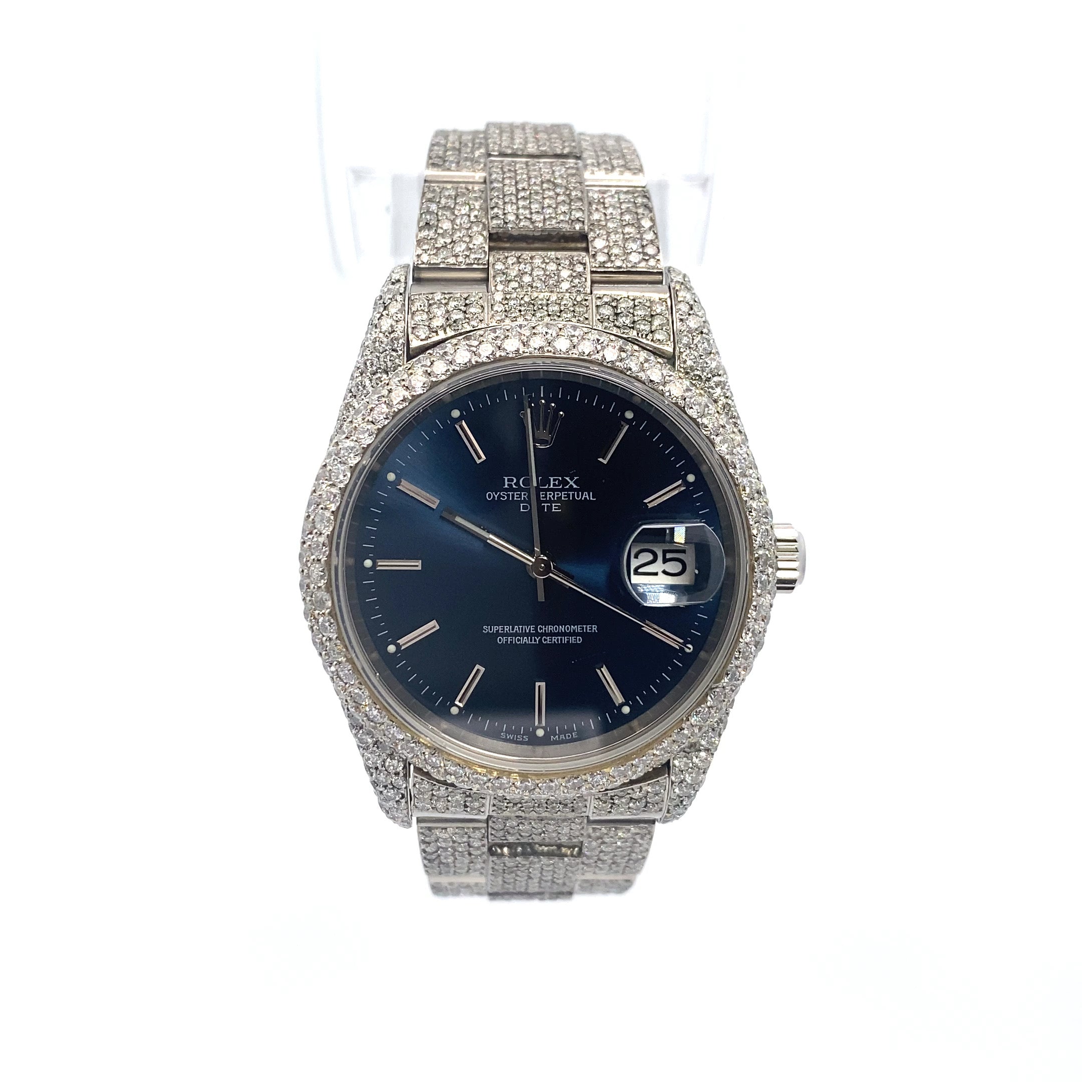 34 MM Date Stainless Steel Oyster Band
