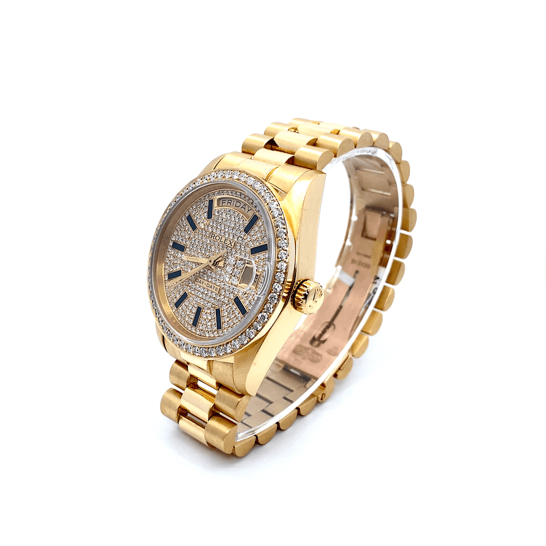 36 mm 18K Day Date Presidential – Pave Dial – Presidential Band
