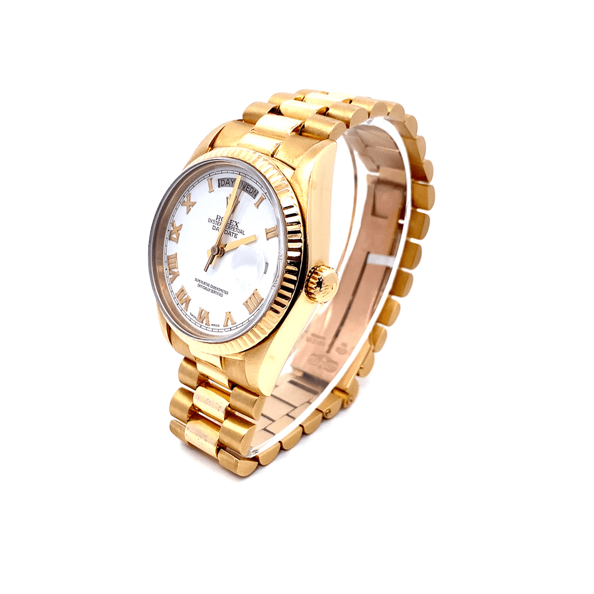 36 mm 18K Day Date Presidential – White Roman Dial – Presidential Band