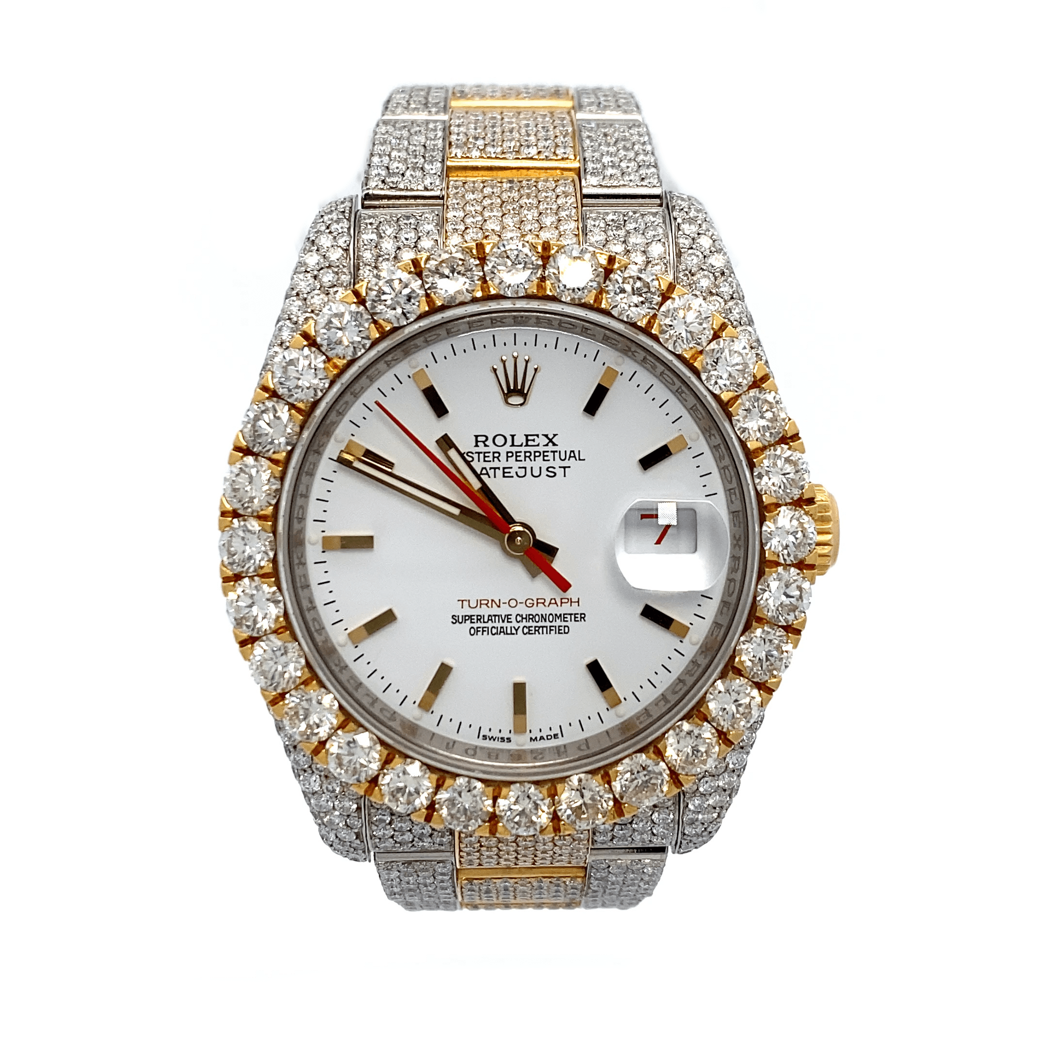 36 mm Datejust – Turn-o-graph – 2 Tone Yellow – Fully Iced