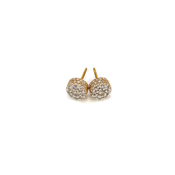 14K Yellow Gold Two-Tone Cluster Earring