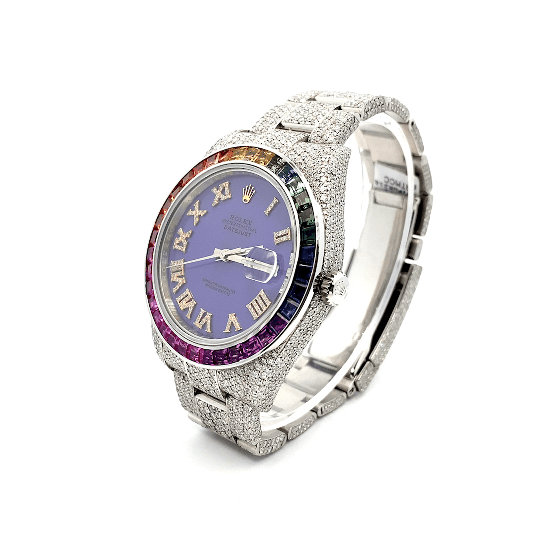 41 mm Date Just – Purple Roman Dial – Fully Iced