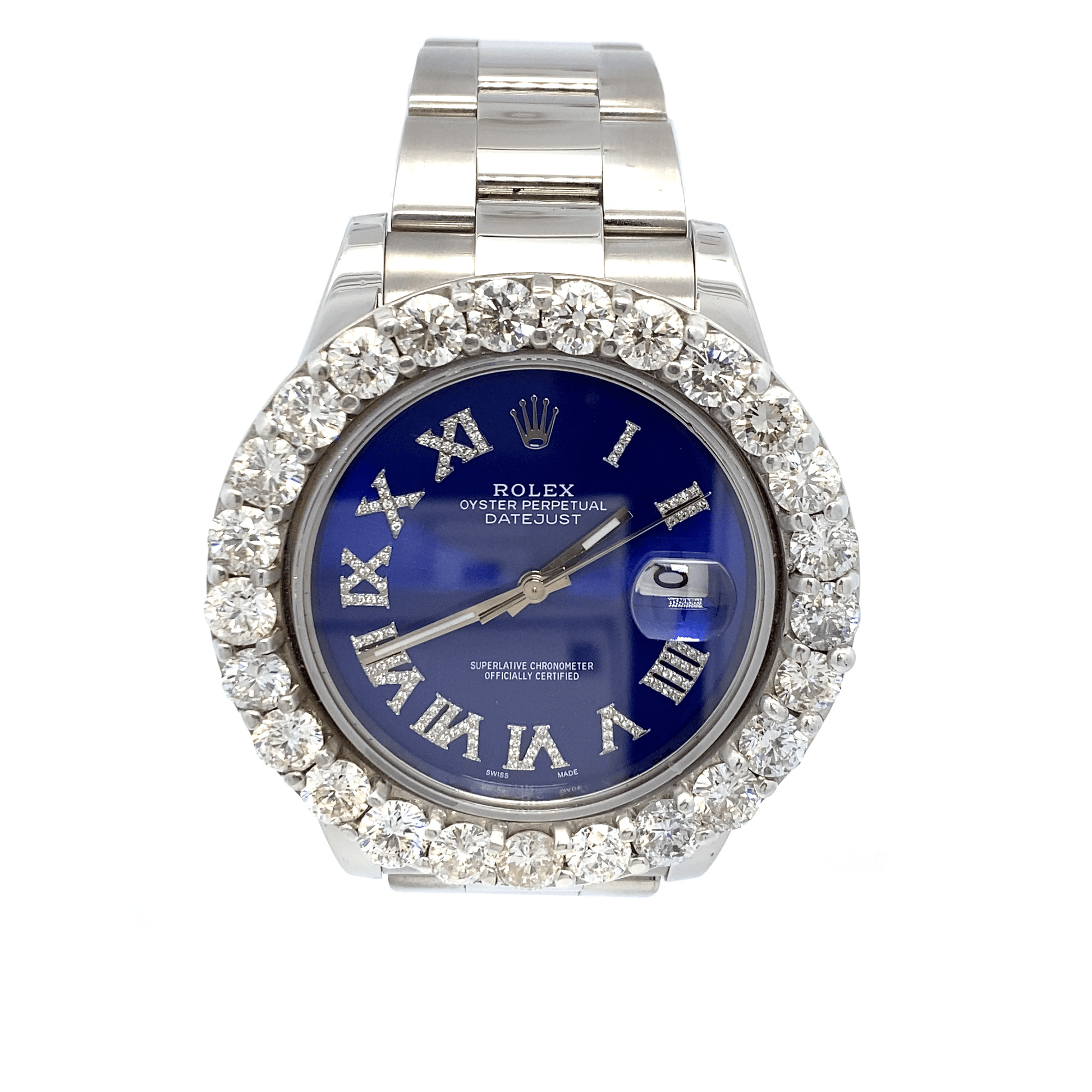 41 mm Datejust – Blue Roman Dial – Half Iced