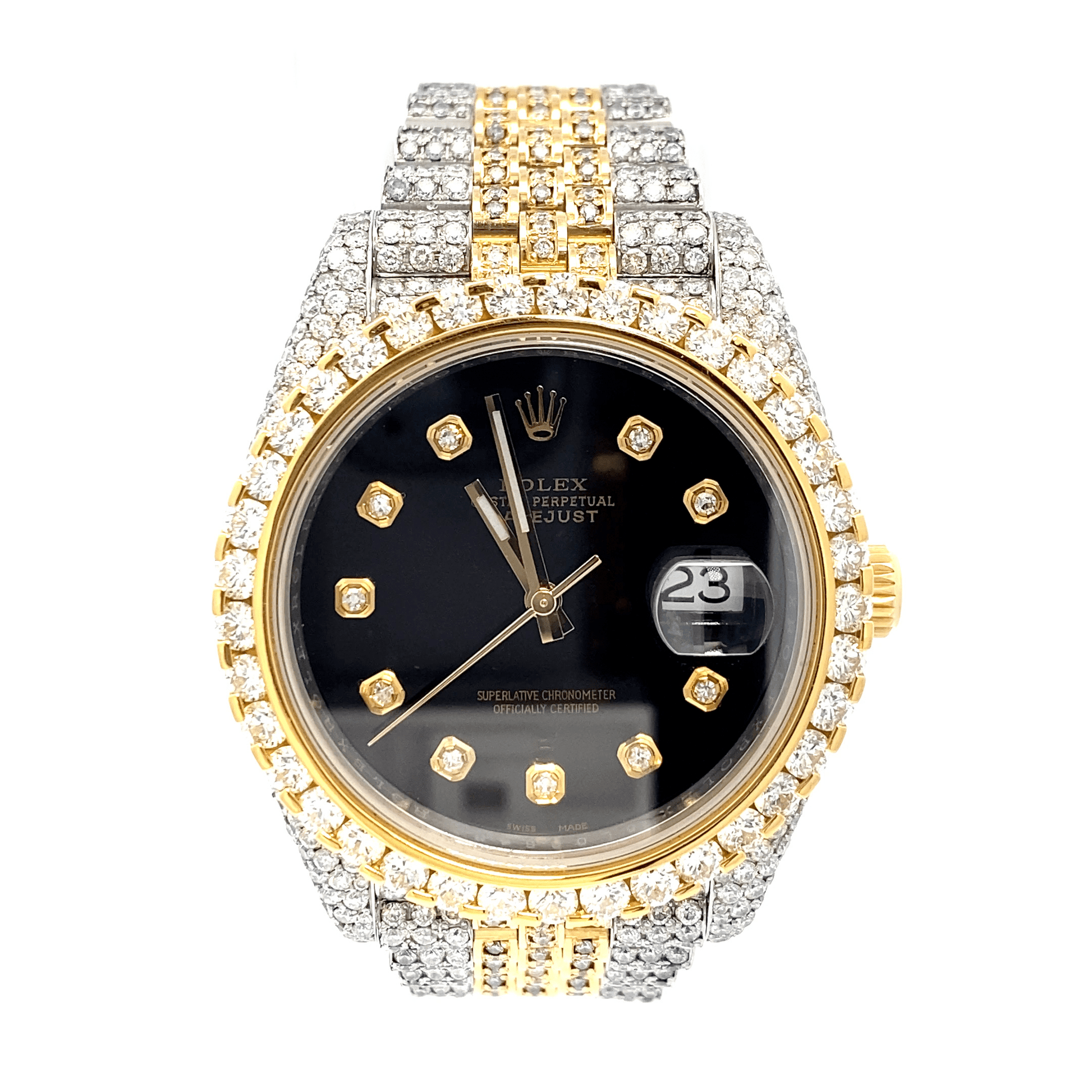41 mm Datejust – 2-Tone Yellow Stainless Steel – Fully Iced