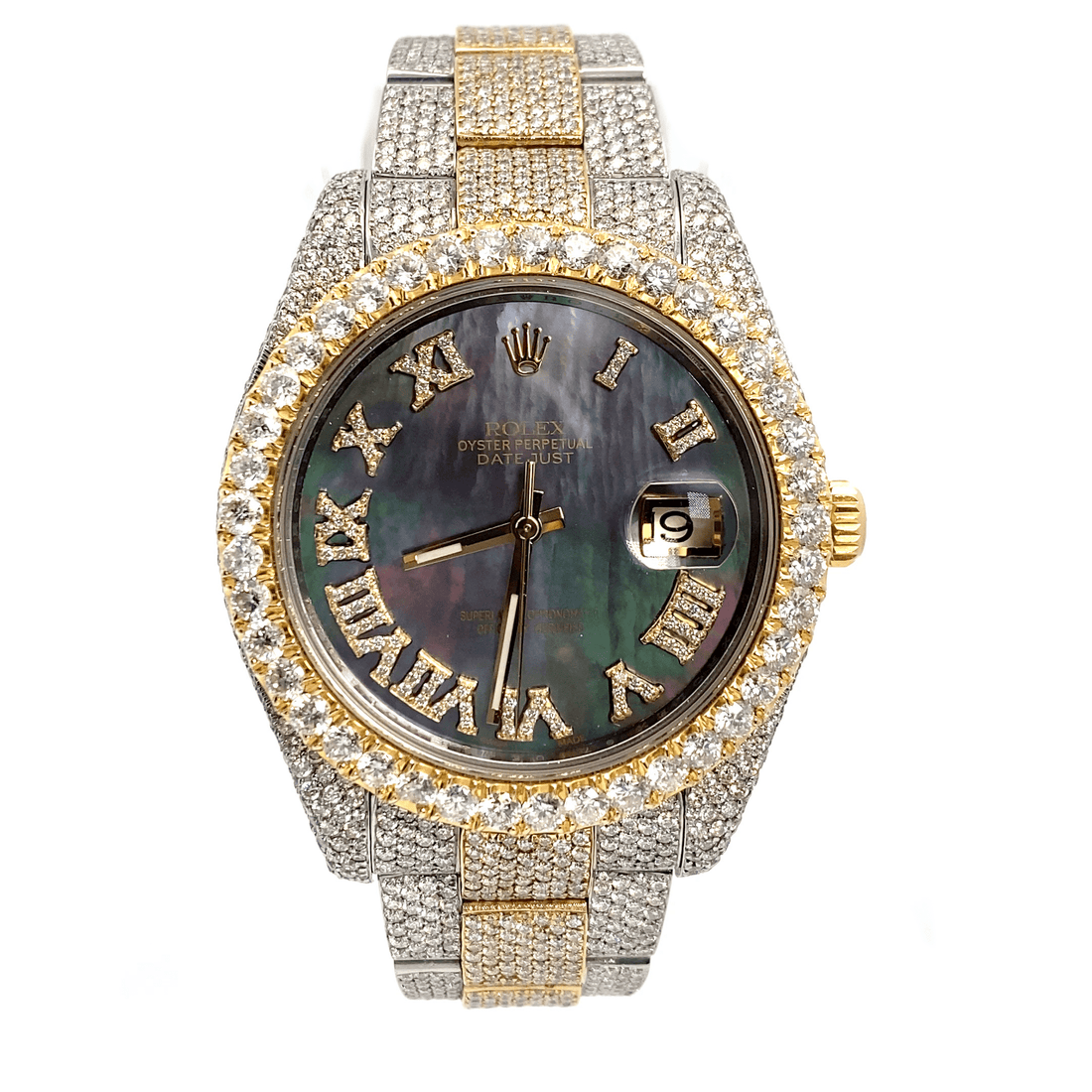 41 mm Datejust – 2-Tone Yellow and Stainless Steel – Fully Iced