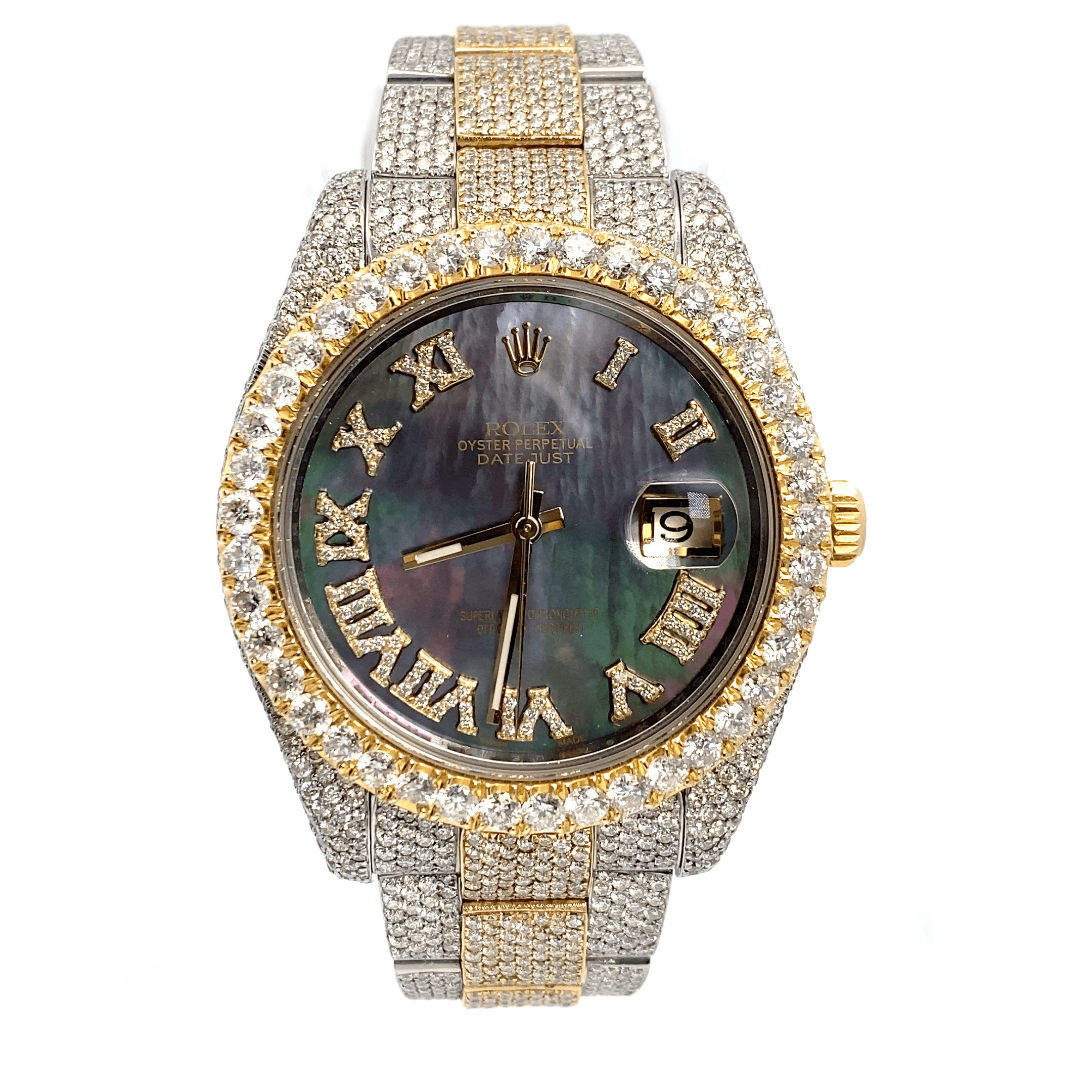 41 mm Datejust – 2-Tone Yellow and Stainless Steel – Fully Iced