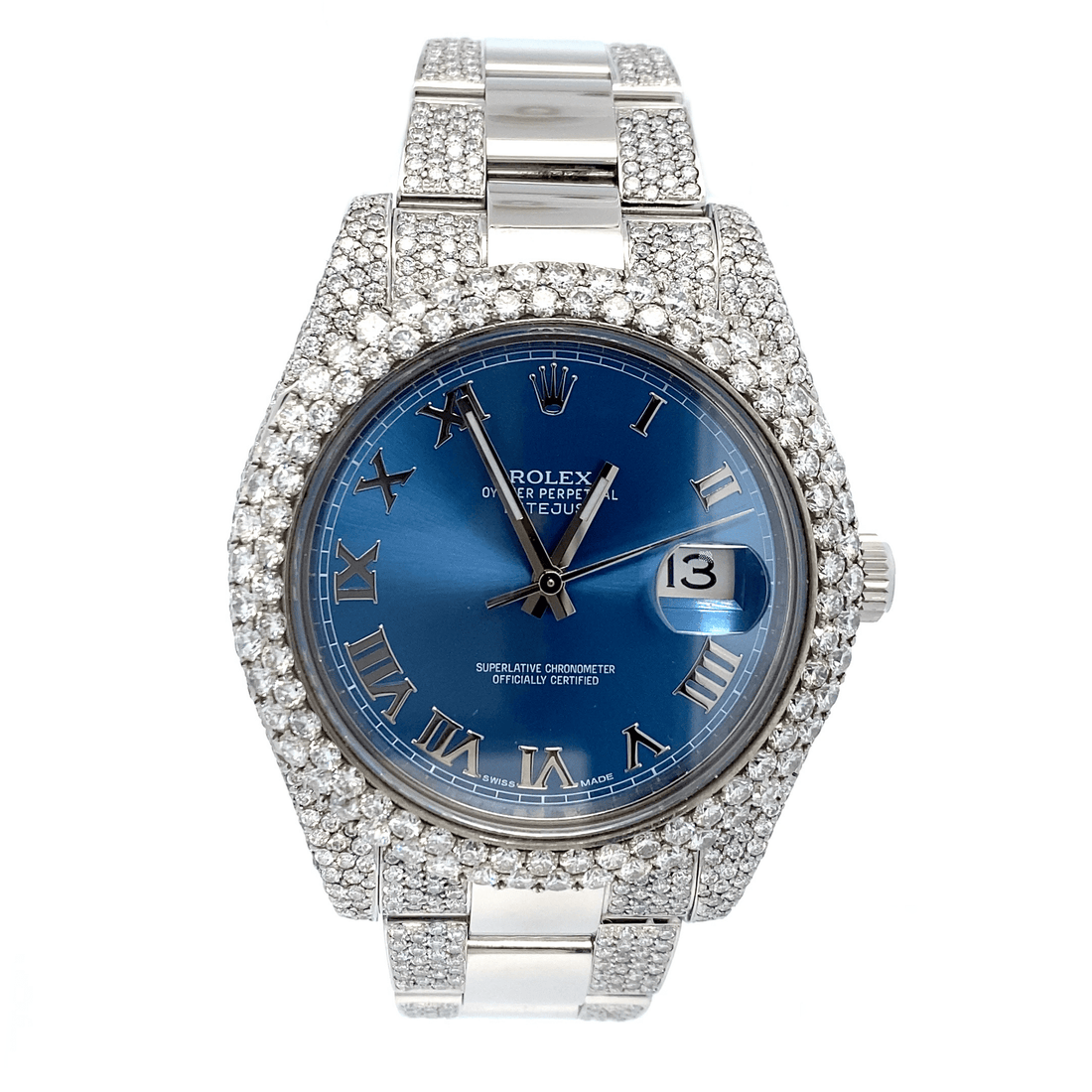 41 mm Datejust – Navy Blue Roman Dial – Half Iced