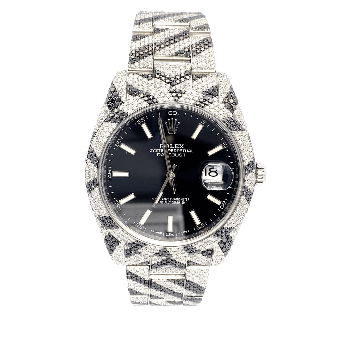 41 mm Datejust – Zebra Stainless Steel – Fully Iced