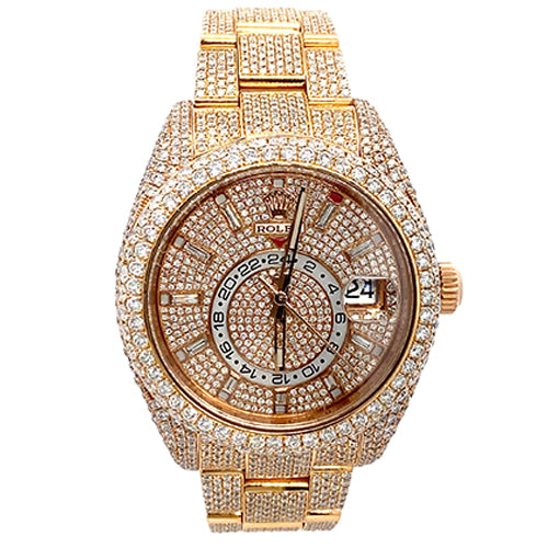42mm 18K Rose Gold Sky Dweller Iced Out