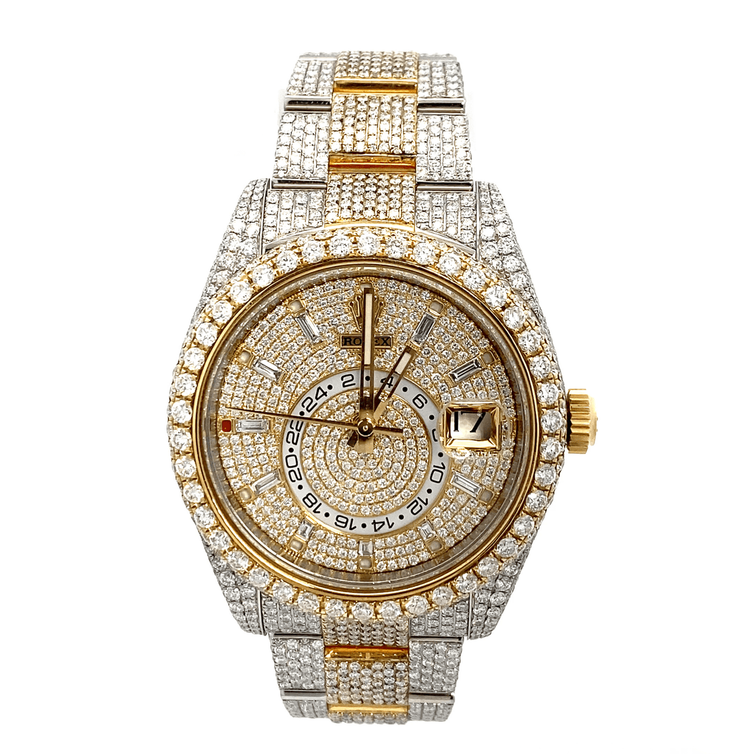 42mm Skydweller – 2-Tone Yellow – Fully Iced – B&P