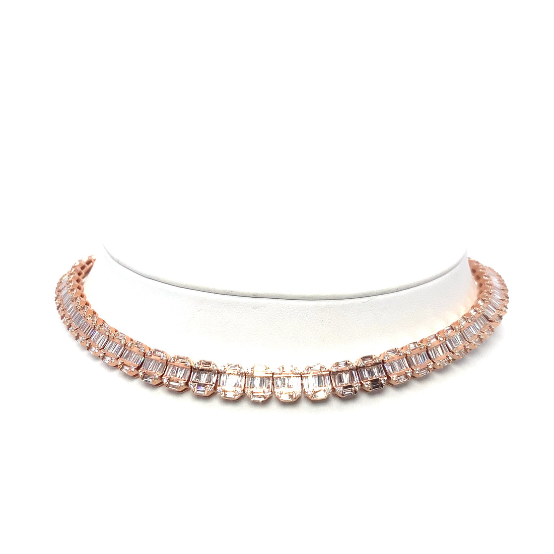 10K Rose Gold Extra Large baguette Tennis Chain