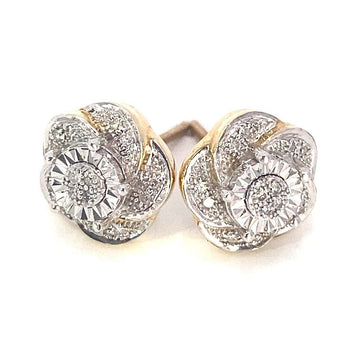 10K Yellow Gold Flower Earring