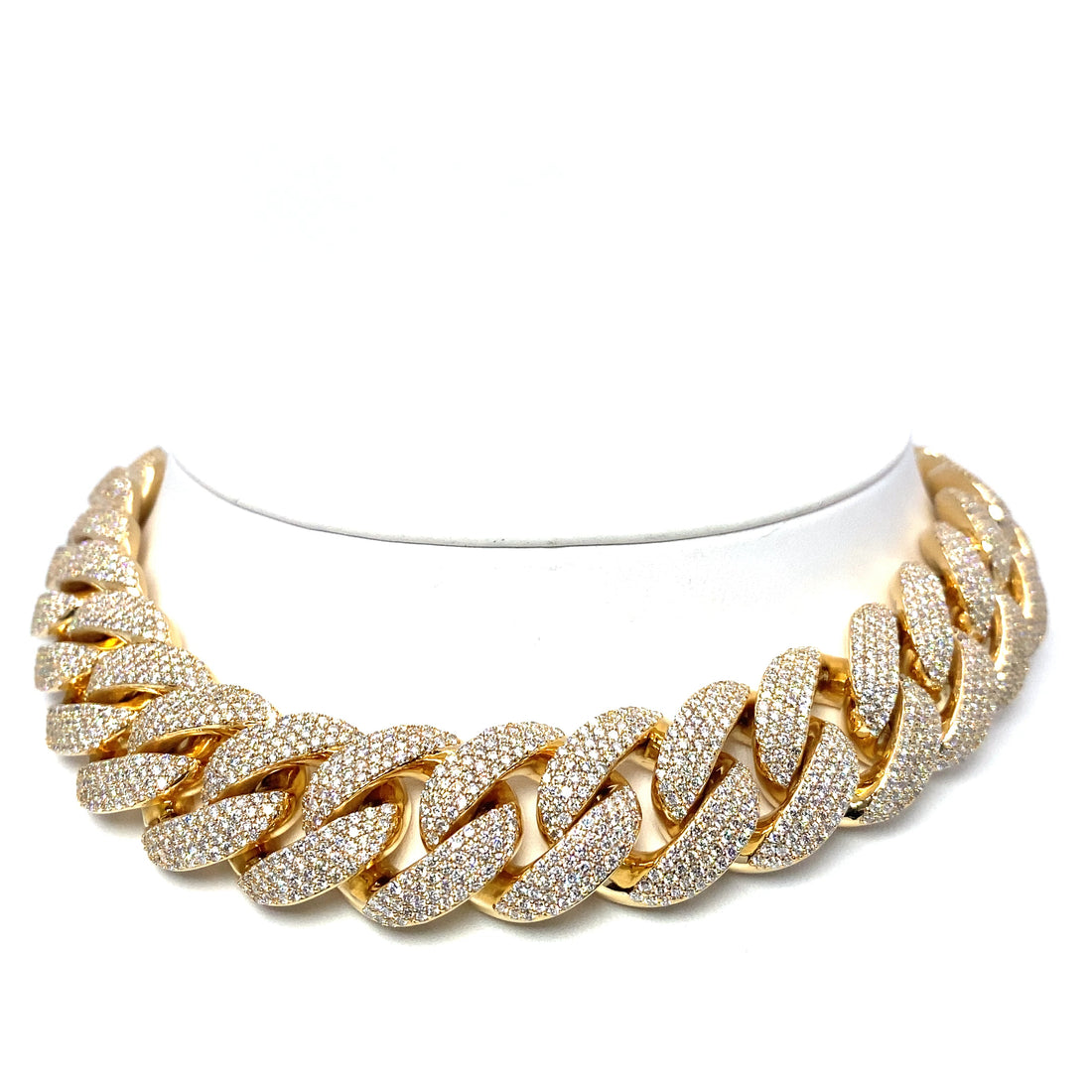 10K Yellow Gold Fully Iced Cuban Link