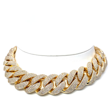 10K Yellow Gold Fully Iced Cuban Link