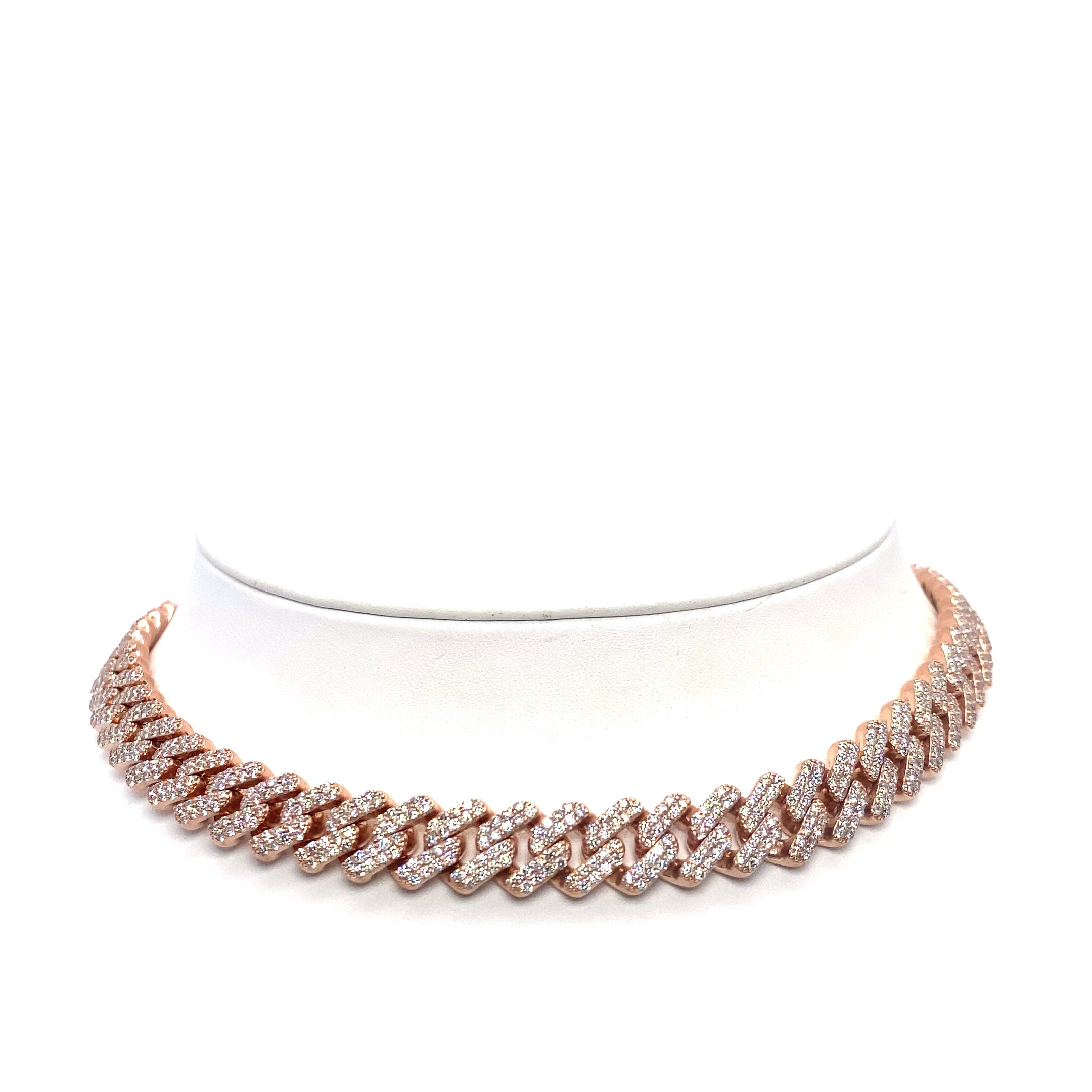 10K 112.5gr Diamond Rose Gold Cuban Chain