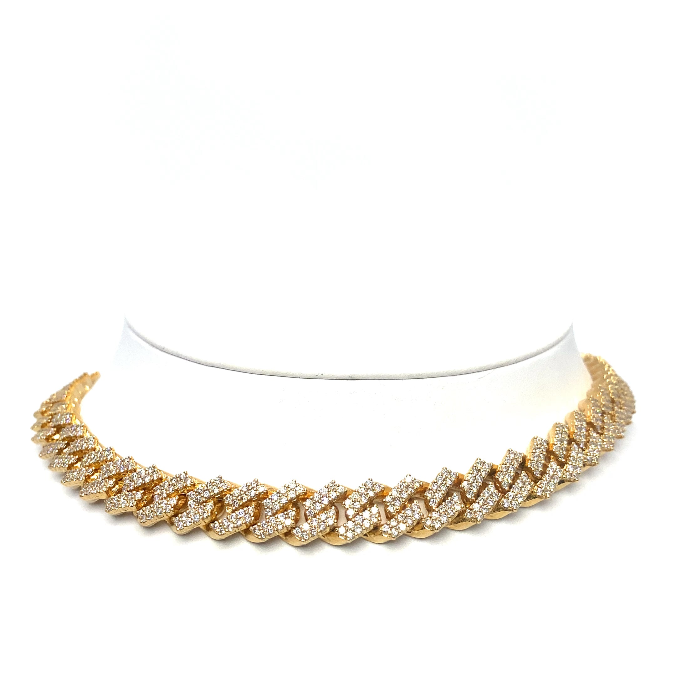 10K 153.4gr Diamond Yellow Gold Cuban Chain