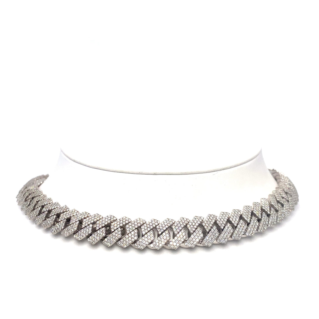 10K 191gr Diamond White Gold Cuban Chain