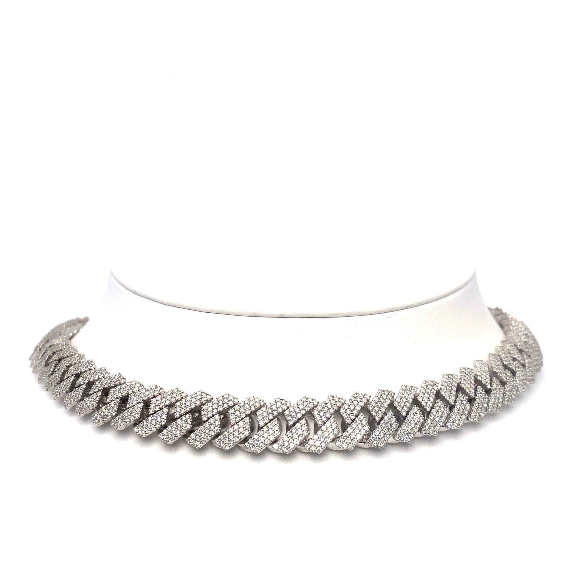 10K 191gr Diamond White Gold Cuban Chain