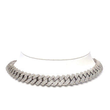 10K 191gr Diamond White Gold Cuban Chain