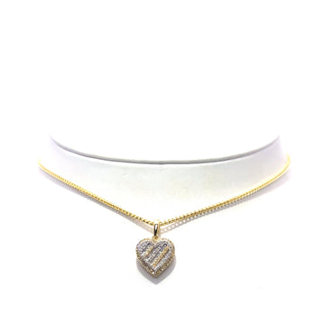 10K 2-Tone Heart Pendant