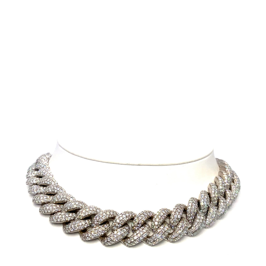 10K 209.9 gr 17.5 Inch Diamond Cuban Chain