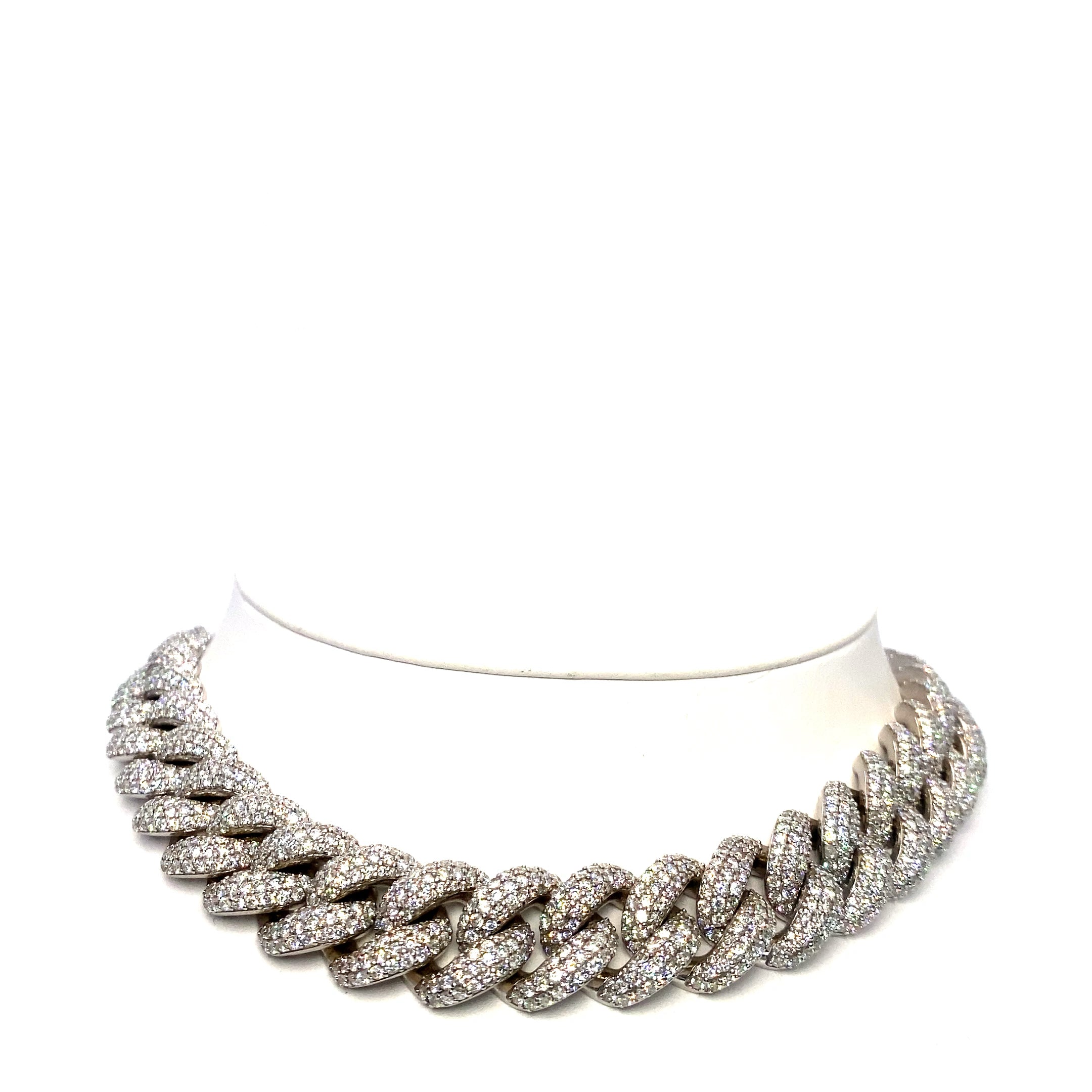 10K 209.9 gr 17.5 Inch Diamond Cuban Chain