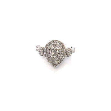 10K 3 Layer Pear Style Diamond Ring