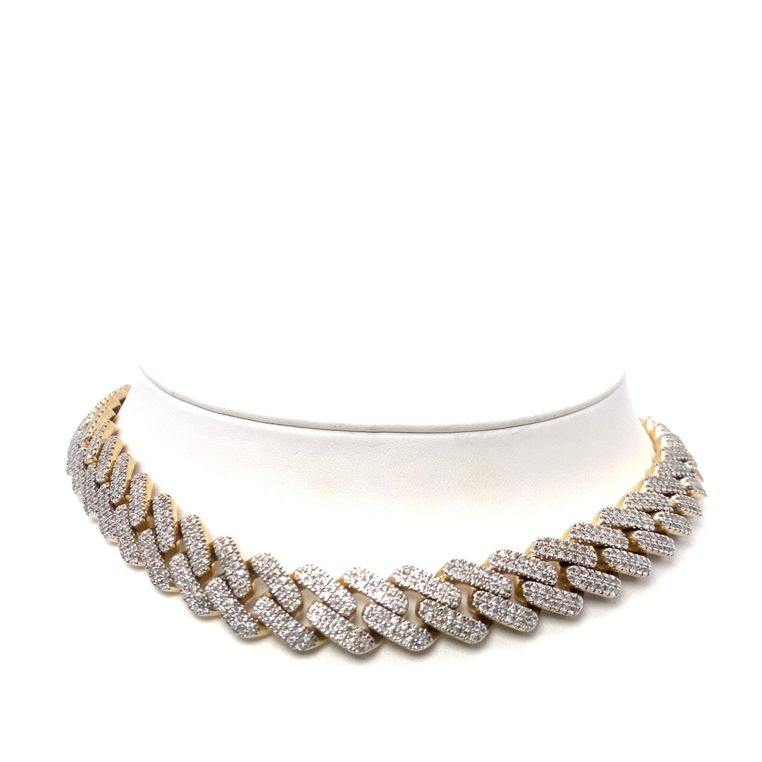 10K 91.7gr 2 Tone Diamond Cuban Chain (20 Inches)