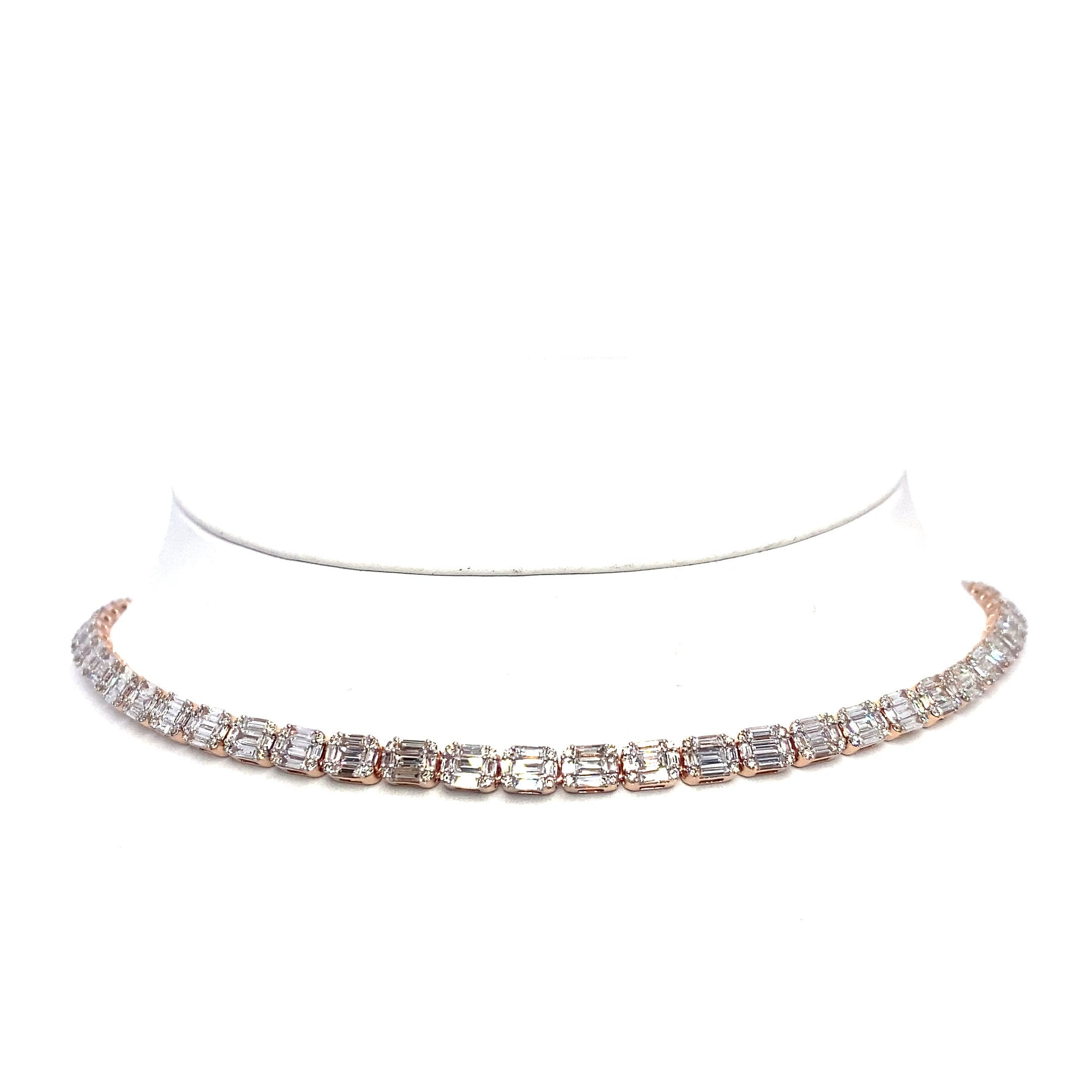 10K Baguette Diamond Tennis Chain