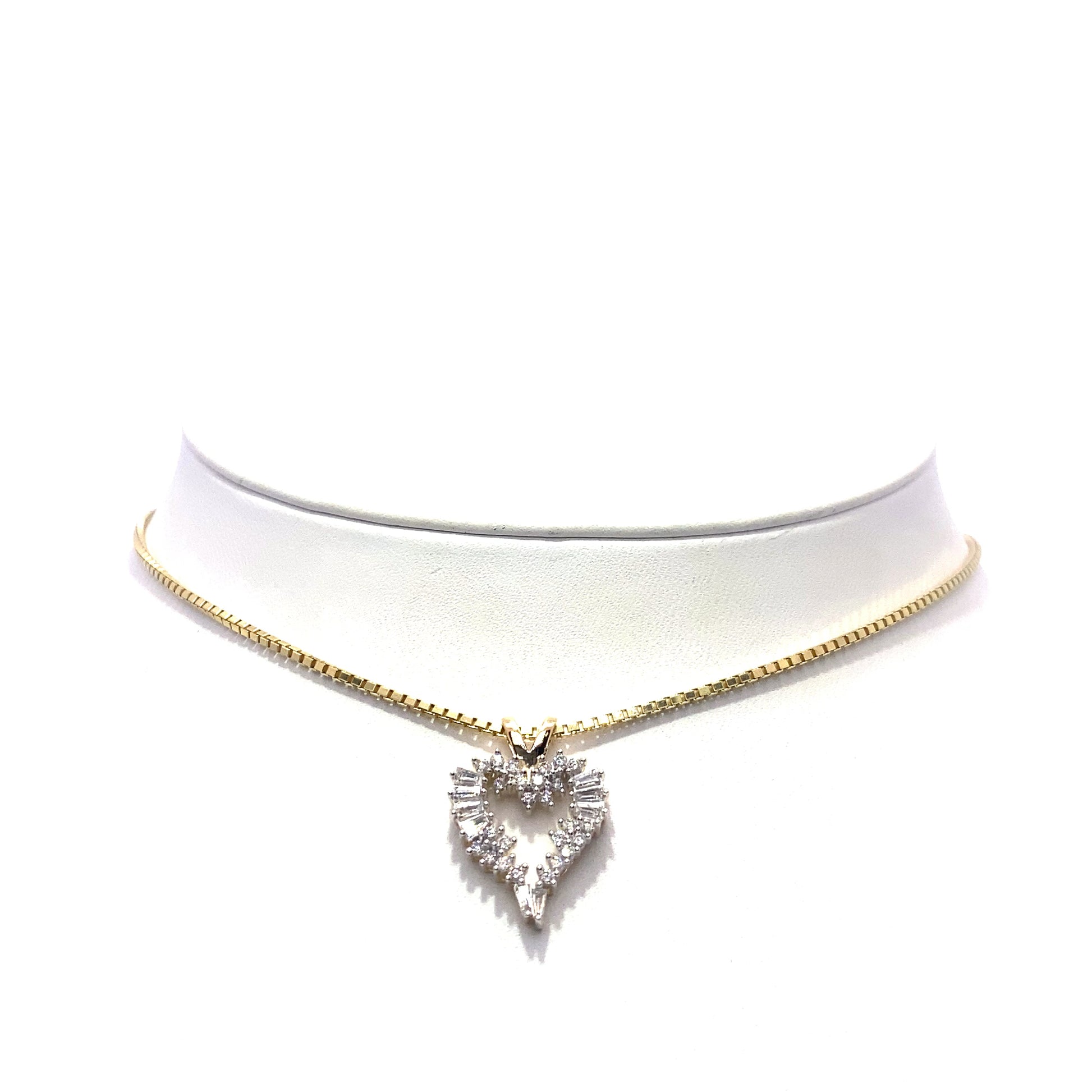 10K Baguette Heart Pendant