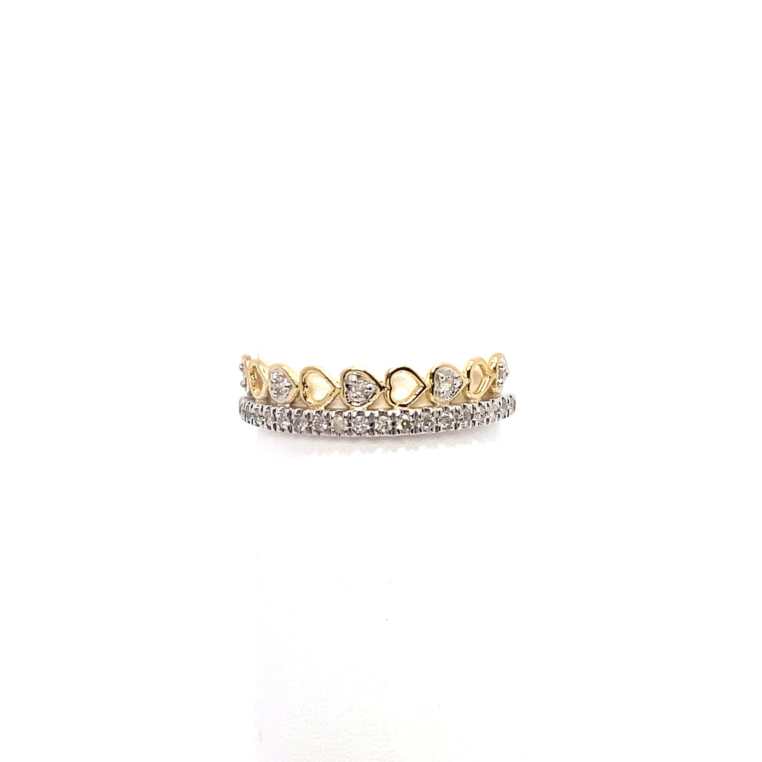 10K Heart Chain Ring