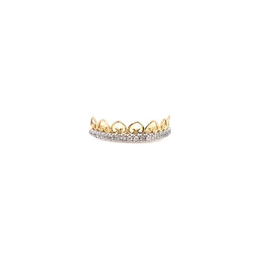 10K Heart Crown Diamond Ring