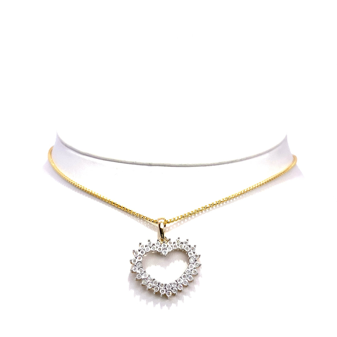 10K Illusion Set Diamond Heart Pendant