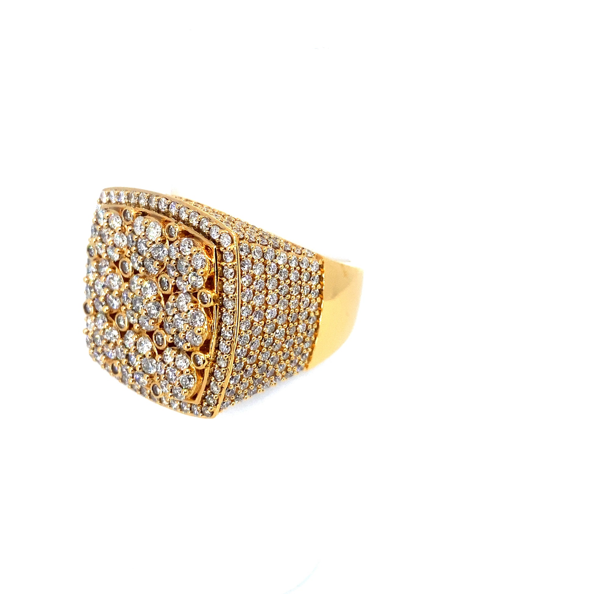 10K Mens Rose Cluster Diamond Ring