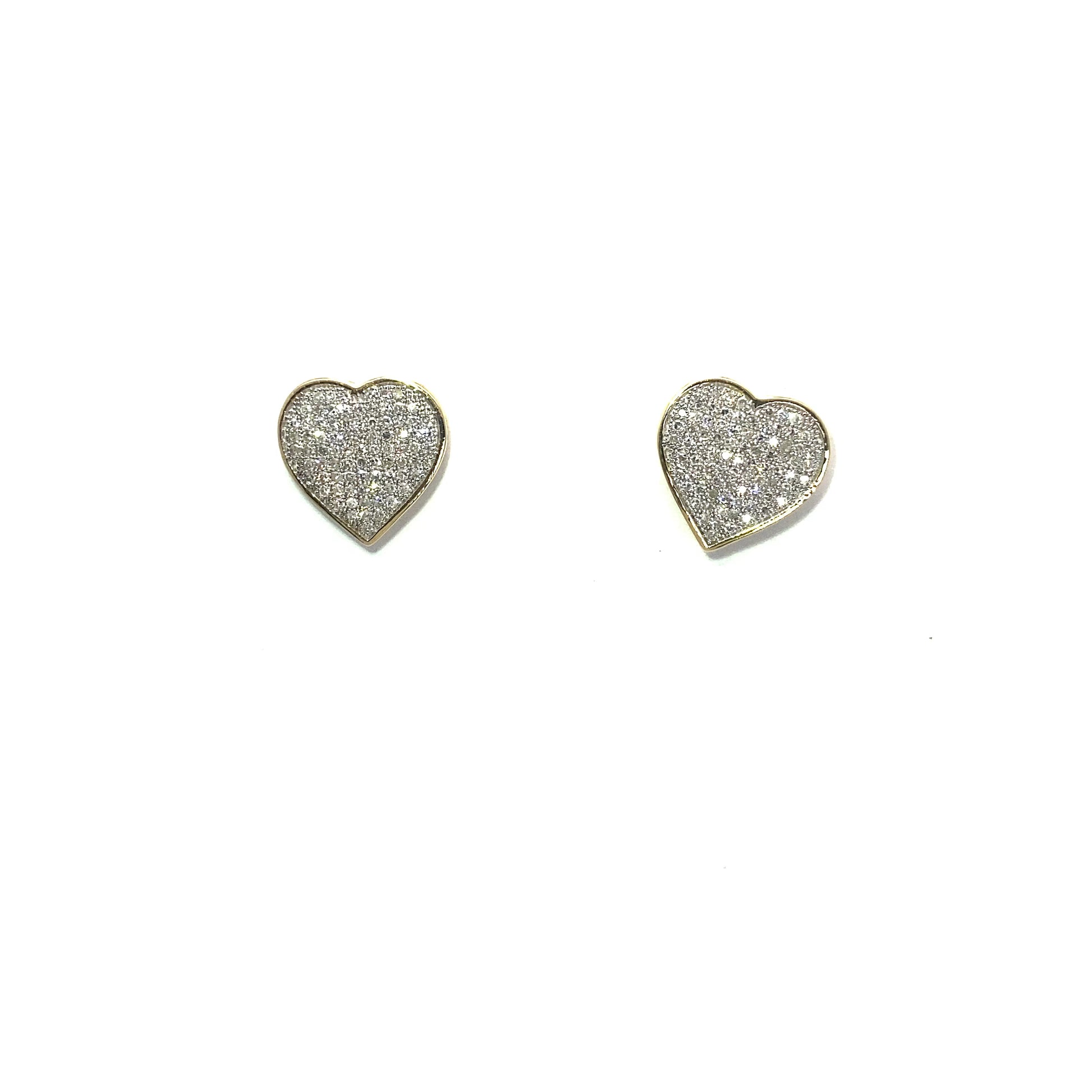 10K Micro Diamond Heart Earrings